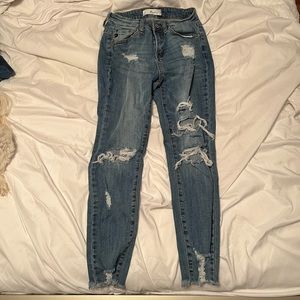 Low-Rise Ripped Skinny Jeans